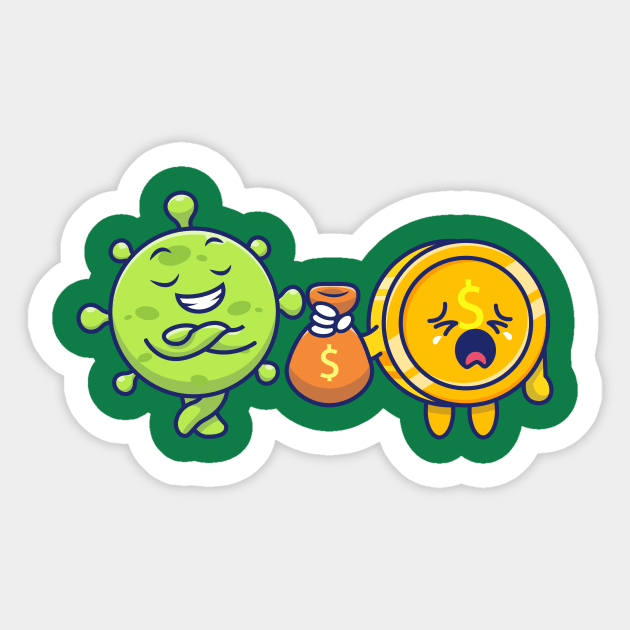 Cute virus with money cartoon 8 Sticker by Catalyst Labs